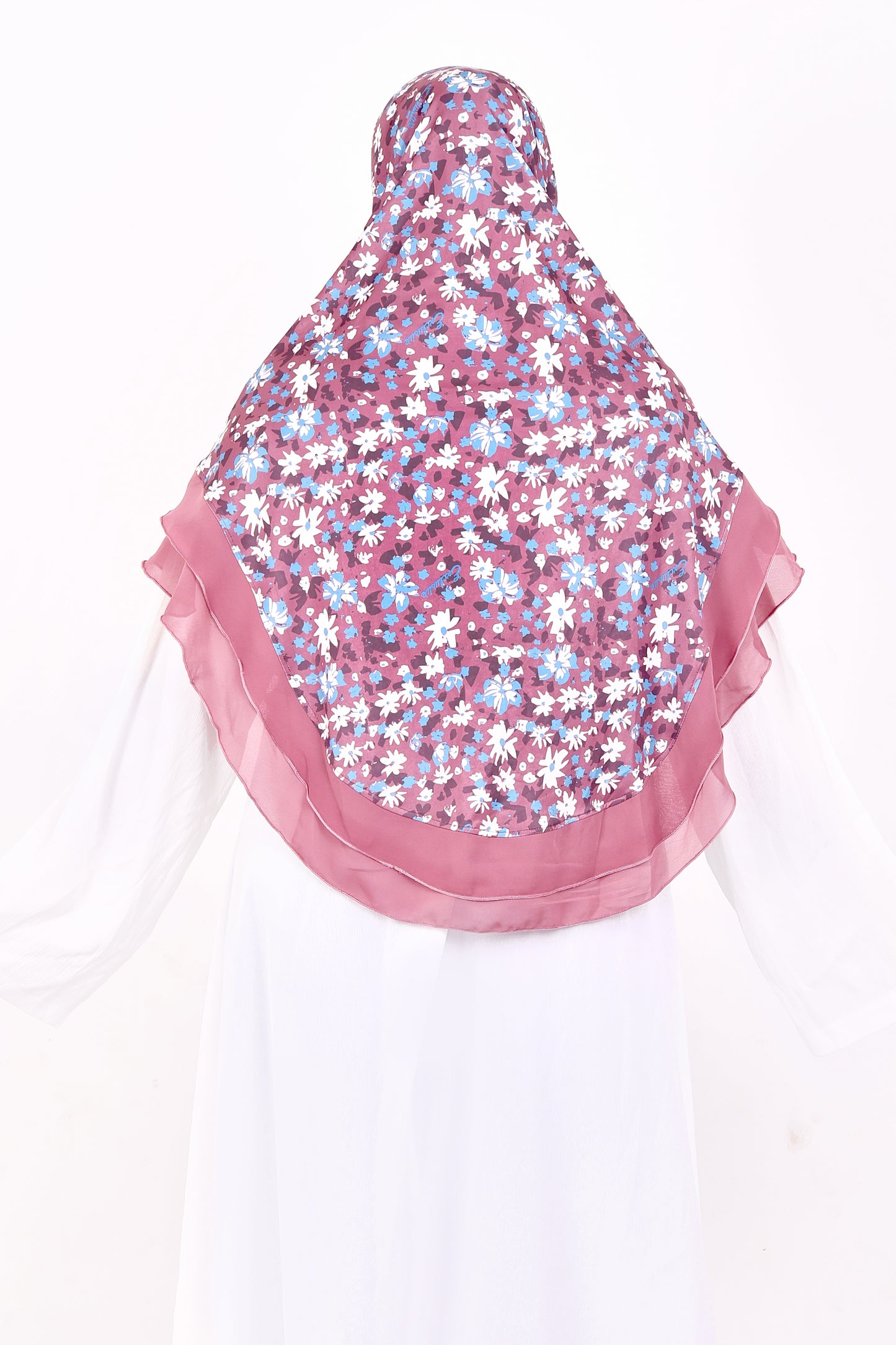 Malaysian Makhna (Pink & White Floral - Pink Border)