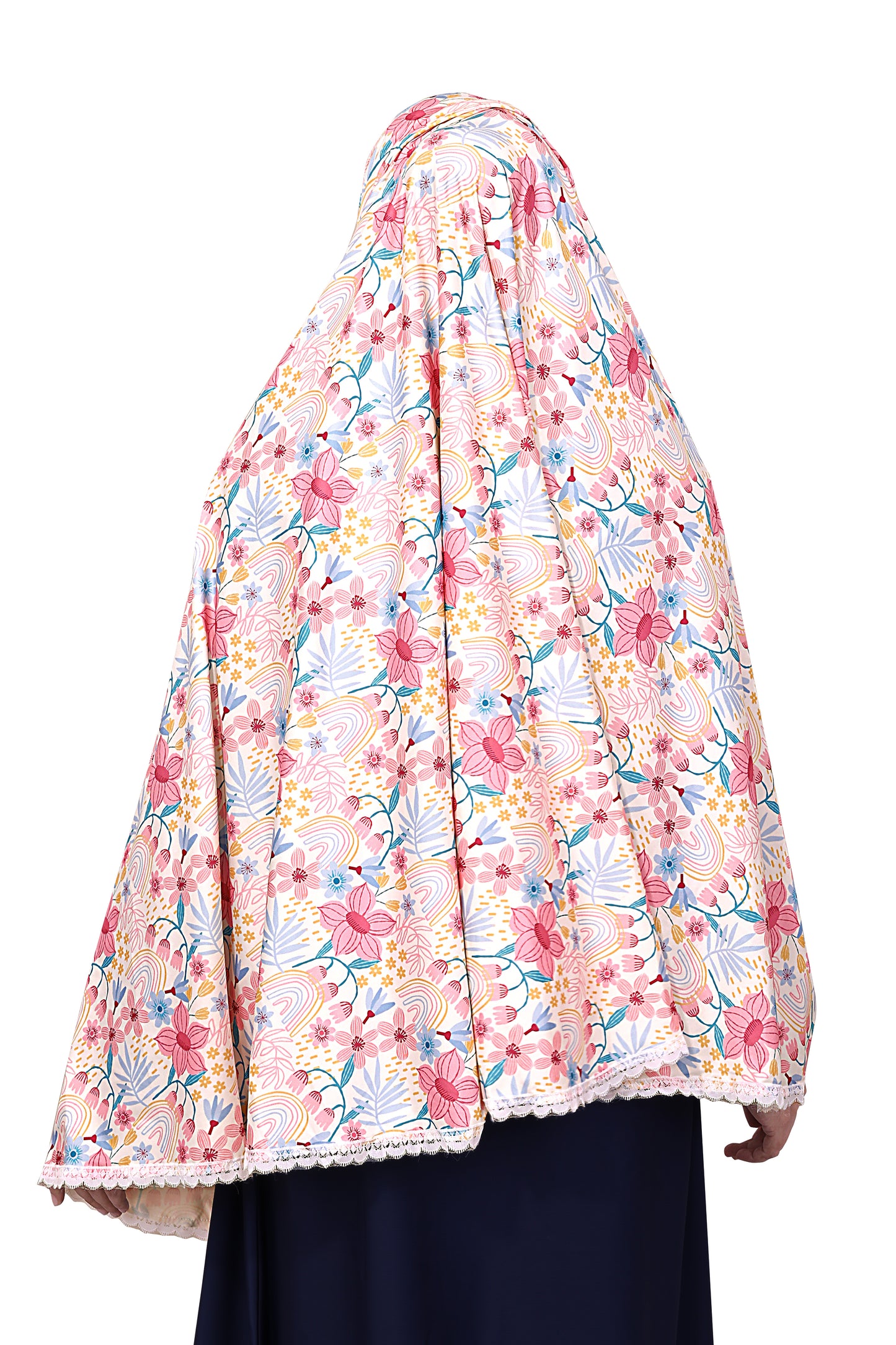 Pink Floral Dense Khimar
