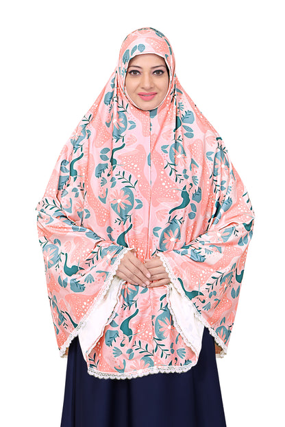 Pink & mint Green Khimar