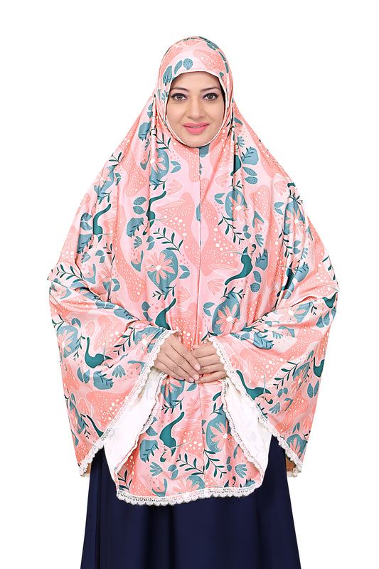 Pink & mint Green Khimar
