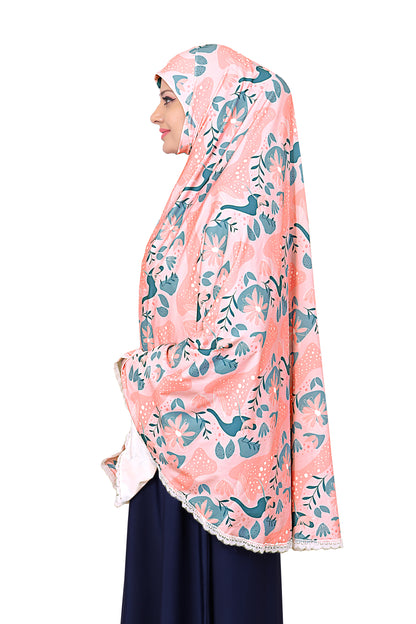 Pink & mint Green Khimar