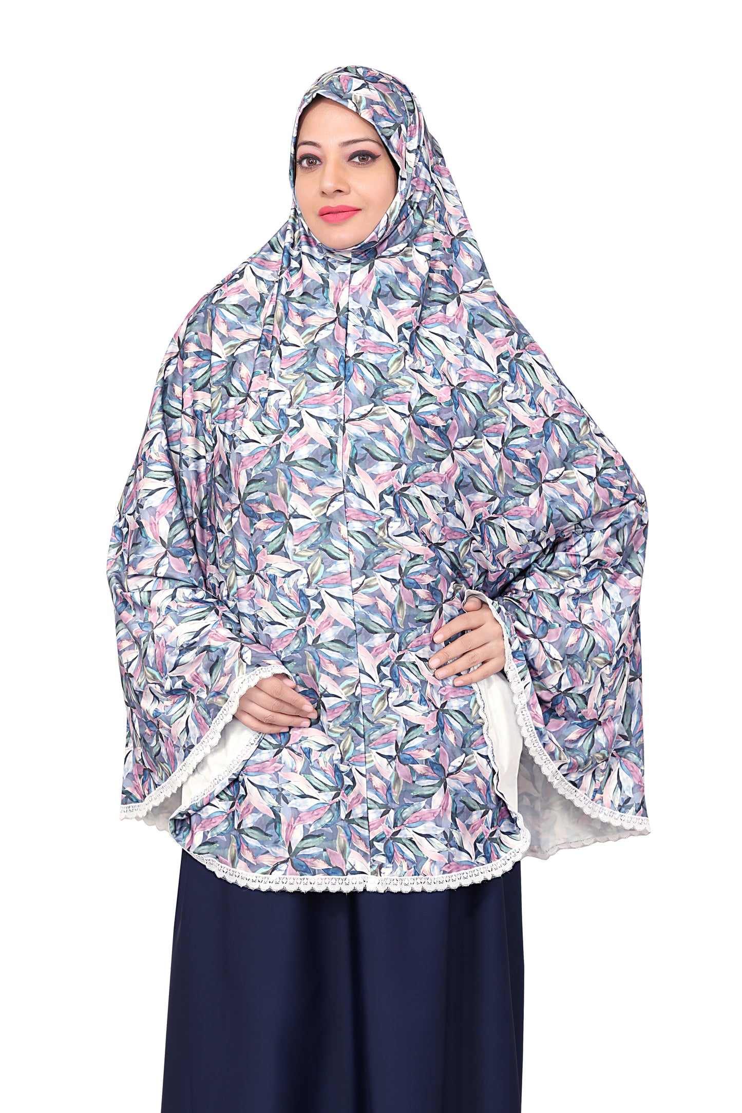 Blue Foral Khimar