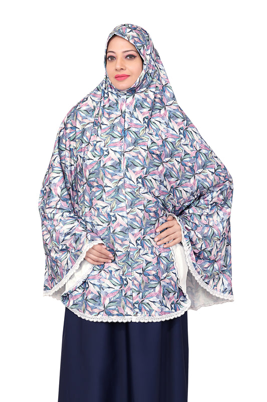 Blue Foral Khimar