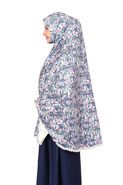 Blue Foral Khimar
