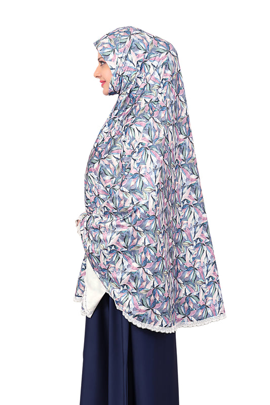 Blue Foral Khimar