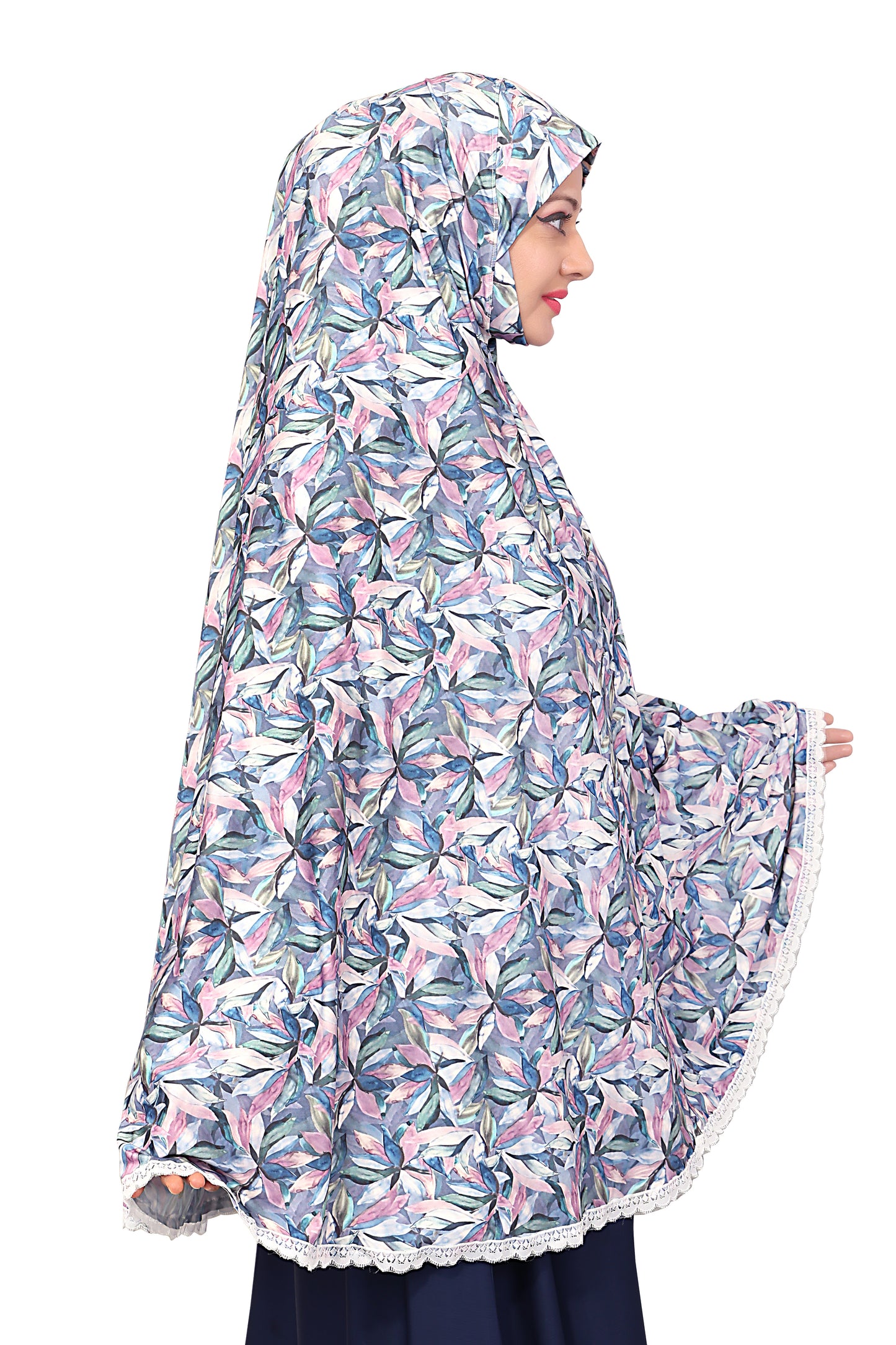 Blue Foral Khimar