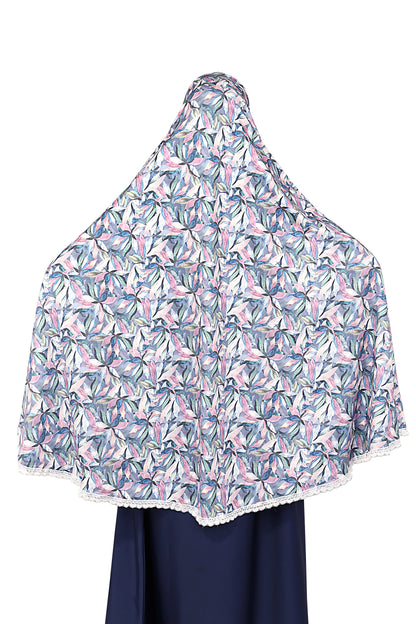 Blue Foral Khimar