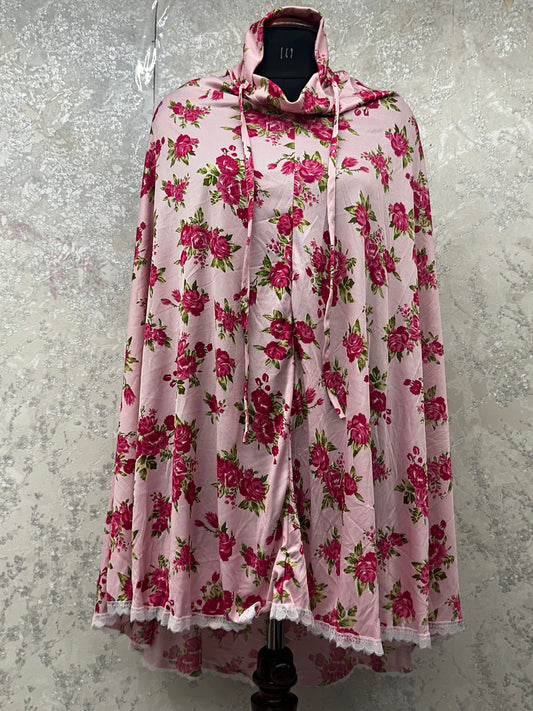 Khimar - Indian Lycra (Pink floral)