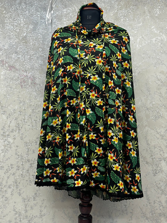 Khimar - Indian Lycra (Green Leaves)