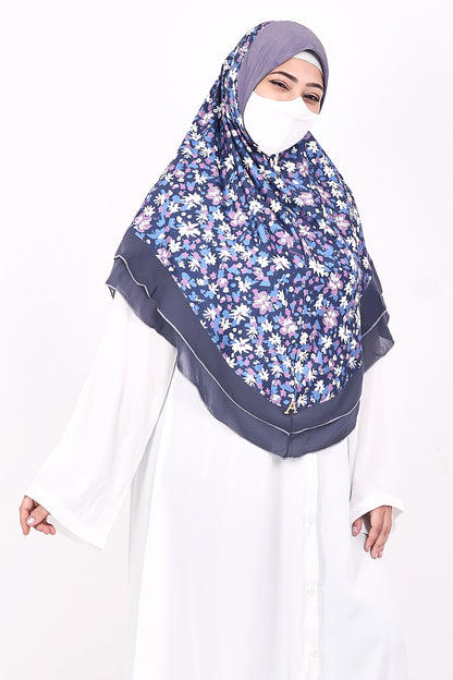 Malaysian Makhna (Dark Blue Floral)