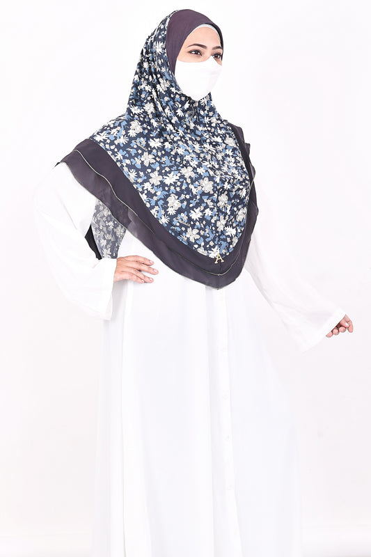Malaysian Makhna (Navy Blue Floral)