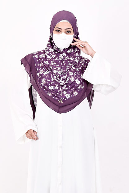 Malaysian Makhna (Purple Floral - Purple Border)