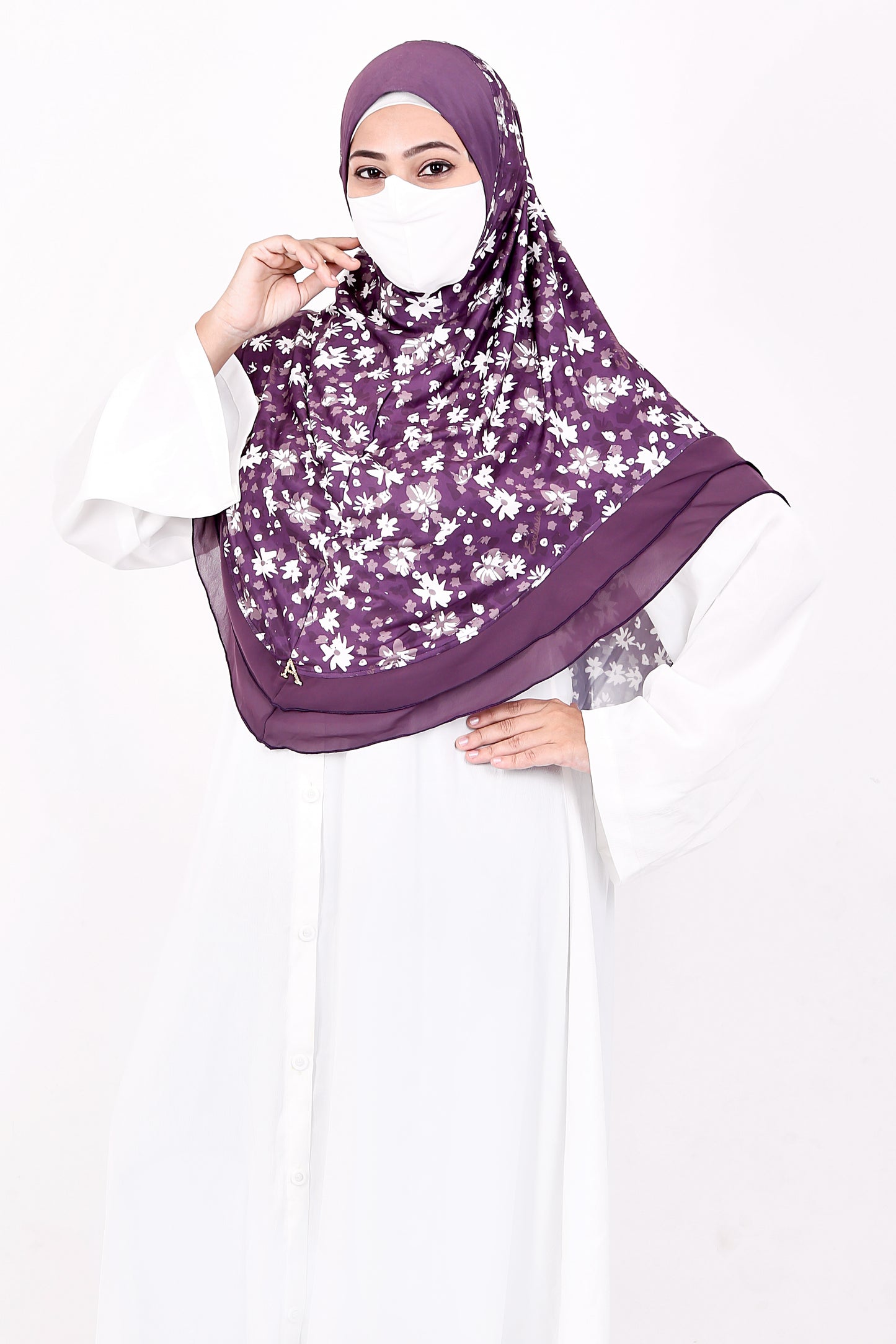 Malaysian Makhna (Purple Floral - Purple Border)