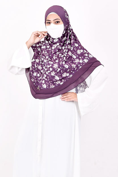 Malaysian Makhna (Purple Floral - Purple Border)