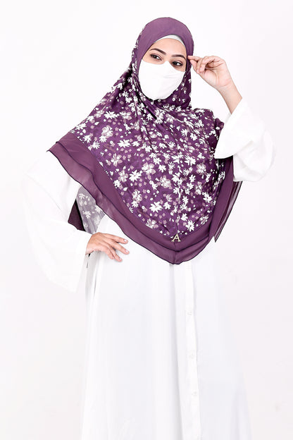 Malaysian Makhna (Purple Floral - Purple Border)