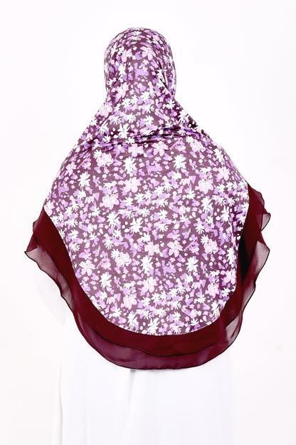 Malaysian Makhna (Purple Floral - Brown Border)
